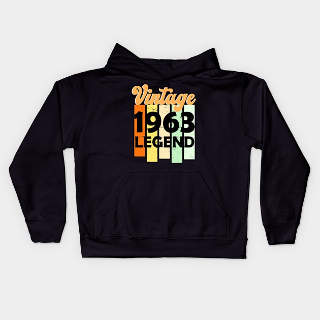 60 Years Awesome Vintage 1963 60th Birthday Kids Hoodie by Snappy Cart